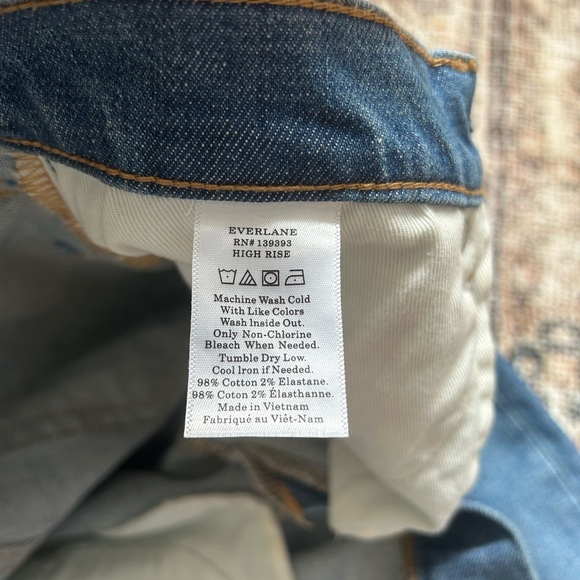EVERLANE// High-rise Skinny Ankle Jean in Mid-Blue, Size 26 - Picture 7 of 7